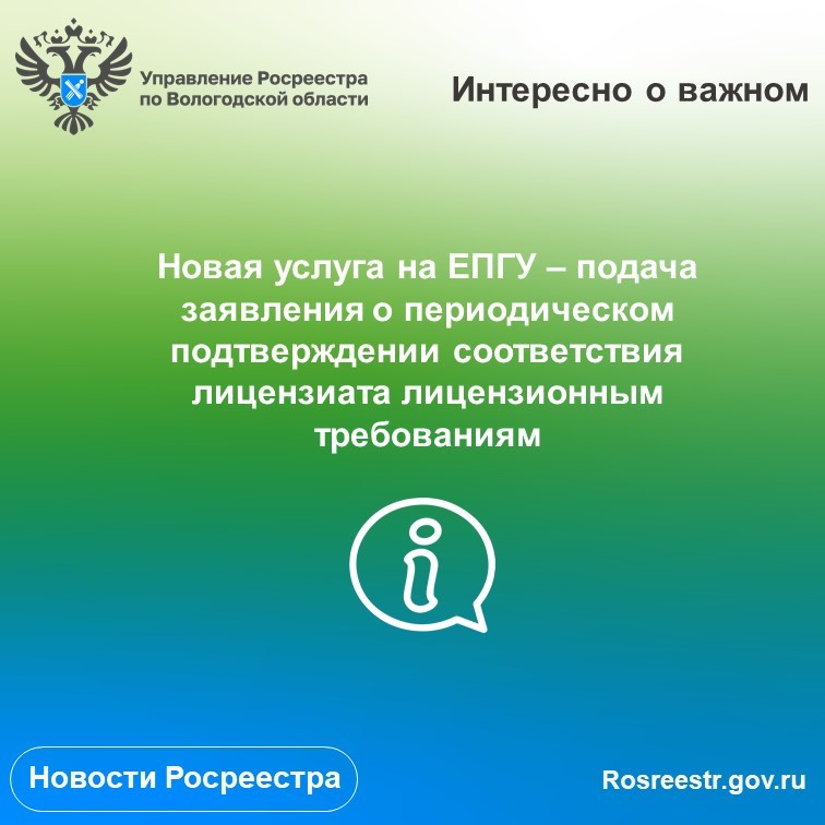 Новая услуга на ЕПГУ - подача заявления о периодическом подтверждении соответствия лицензиата лицензионным требованиям