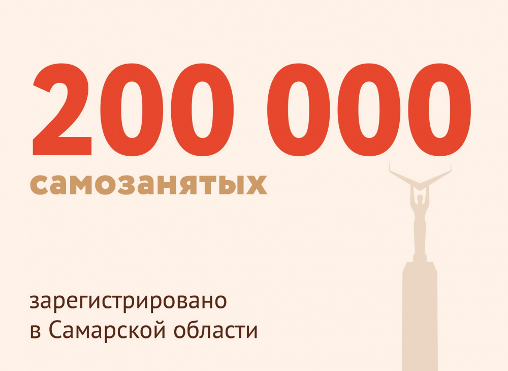 Более 200 тысяч самозанятых зарегистрировано в Самарской области