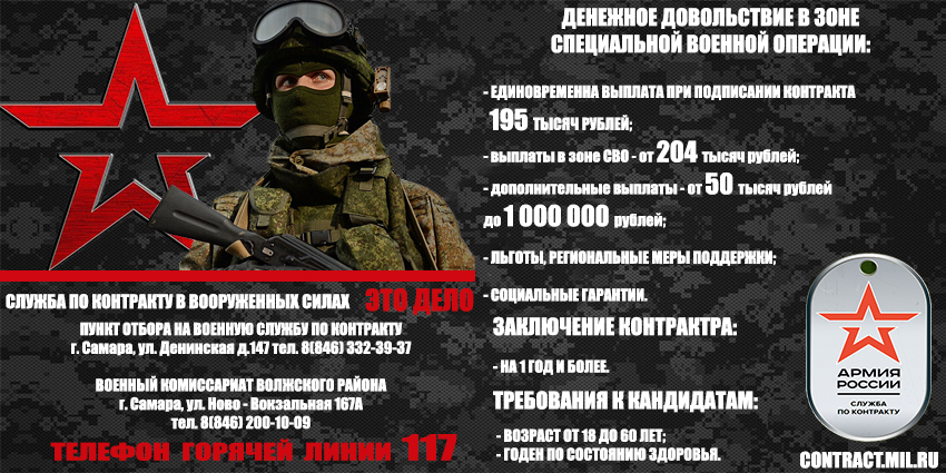 Служба по контракту в Вооруженных Силах Российской Федерации! 