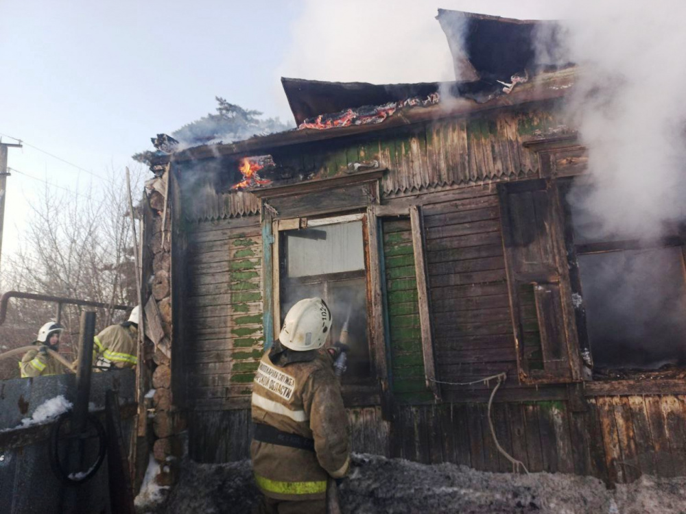 Пожар в селе Сосновка