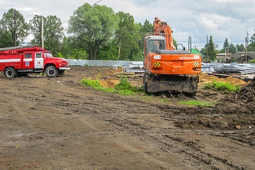 В поселке Мятлево строится новое пожарное депо
